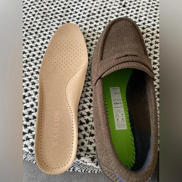 New Rothy’s Penny Loafer Revelvet Brown Womens Size 7.5 - Picture 3 of 11